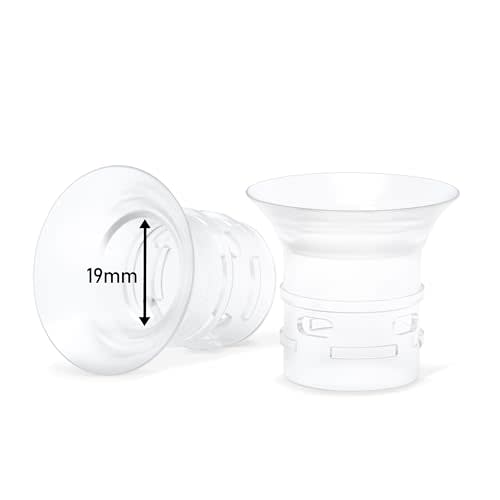 2pcs 19mm Flange Insert Compatible with eufy S1 Pro/S1/E10/E20, Fit for Momcozy M9/M6/M5/S12 pro Breast Pump, Replace for Spectra/Medela/MomMed/eufy/Lansinoh/Elvie with 24mm Flange/Shield
