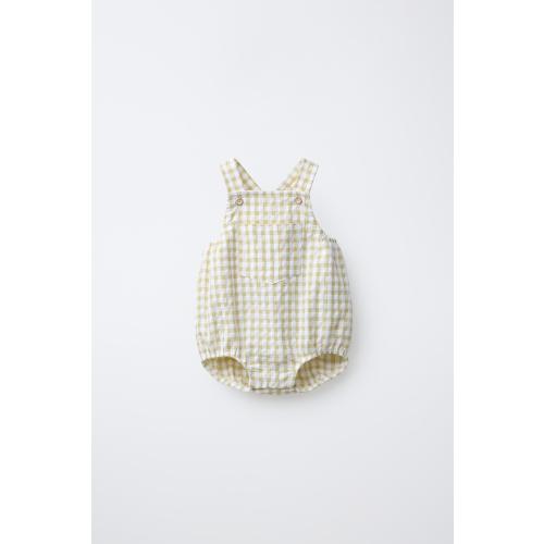 GINGHAM ROMPER - Light green | ZARA United States