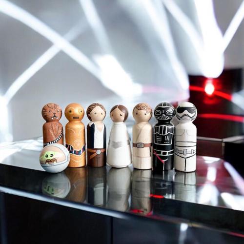 Star Wars Inspired Peg Dolls, Pretend Play, Decor, gifts