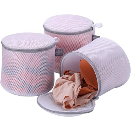 Kimmama Bra Washing Bags for Laundry, Lingerie Bags for Washing Delicates, Bra Laundry Bag for Washing Machine, Sandwish Mesh, 7x7x7"
