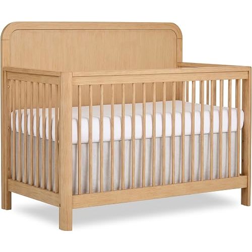 Evolur Cove 5-in-1 Convertible Wooden Baby Crib, Amazon Exclusive, Converts to Toddler Bed, Daybed & Full-Size Bed, 3 Adjustable Mattress Heights, GREENGUARD Gold & BSA Certified, Natural Oak