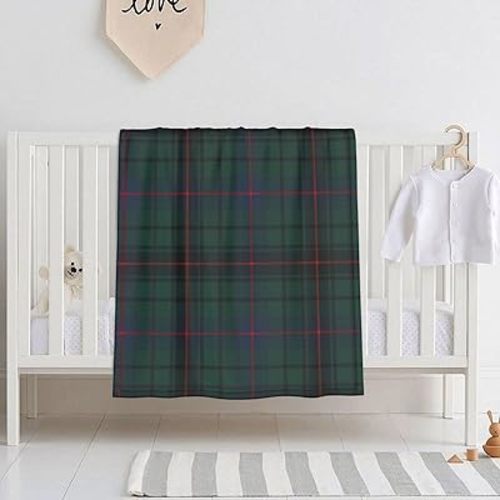 DKJlitter Baby Blanket for Boys Girls, Davidson Clan Tartan Dark Green Plaid Super Soft Comfy Toddler Baby Newborn Double Layer Blanket Shower Gifts for Stroller & Crib 30 x 40 Inch