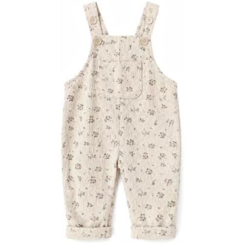 Baby Girl Floral Overalls Corduroy Texture Suspender Pants Jumpsuit