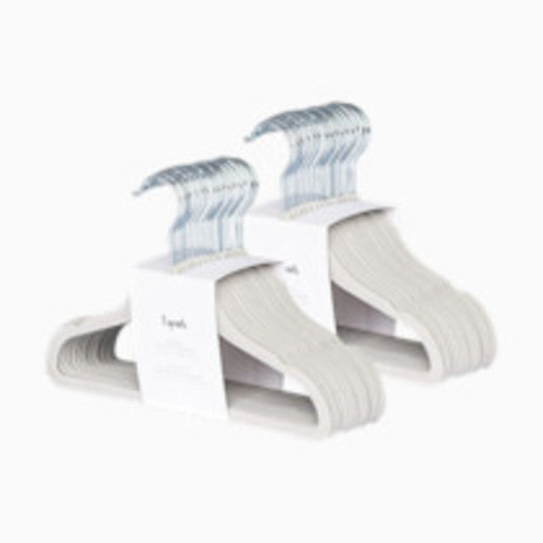 3 Sprouts Velvet Hanger - Grey, 30