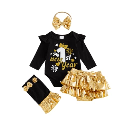 Baby Girl Football Outfit Rugby Print Romper Skort Stockings Headband 4Pcs | Newborn Baby Girl Football Outfit Fall Rugby Print Ruffle Sleeve Romper Plaid Shorts Leg Warmers Headband 4Pcs Clothing Set