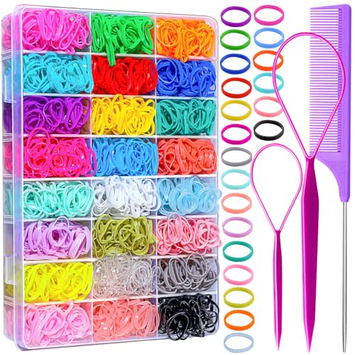 YGDZ Elastic Hair Bands, Colorful Toddler Hair Accessories for Girls, Baby, Mini Rubber Bands for Hair, Small Hair Ties Set, Christmas Stuffers Xmas Gift, Hair Accessories for Teen Girls, Kids