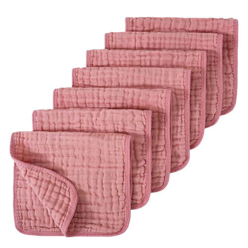 PLLFRLRT Baby Muslin Washcloths 6 Pcs Pure Cotton Hand Towels Soft Absorbent Burping Cloth Washable Baby Care Bath Towels 35*70cm