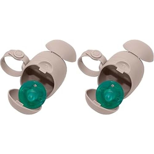 Ubbi On-The-Go Dual Pacifier Holder, Keep's Baby's Binkies Clean and Accessible, Portable for Travel, Diaper Bag Accessory Must Have for Newborns, Taupe, 2-Pack