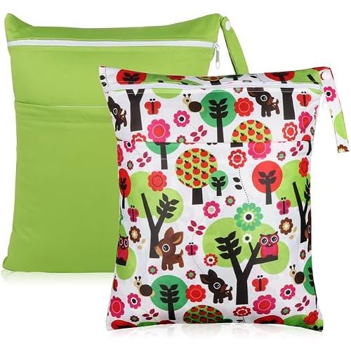 Angel Love Baby Cloth Diaper Wet/Dry Bags, 2 Pack