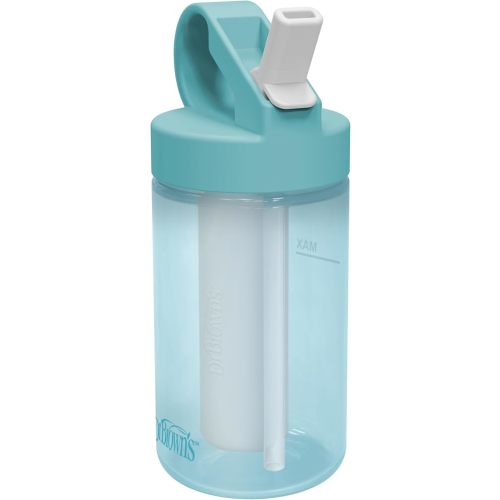 Dr. Brown's Sport Bottle with Freezer Stick and Straw Lid for Kids and Toddlers, Blue, BPA-Free, 12 oz/355 mL, 12m+