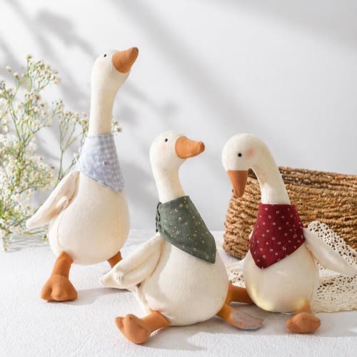 Handmade Goose Plush , Baby Shower Gift Basket, Nursery Decor, Fabric Duck Toy, Newborn Gift, Cottagecore Baby Gift for Her