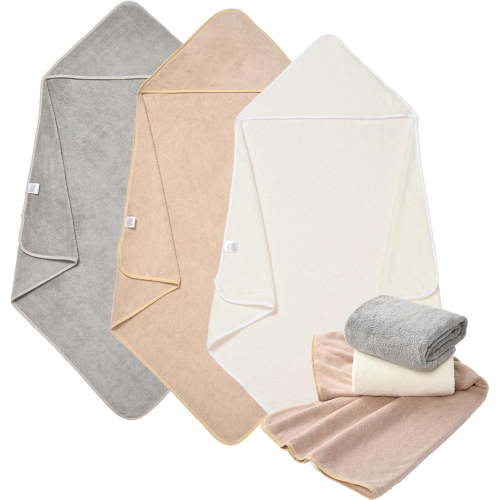 Hooded Baby Bath Towels for Newborn 3 Pack Baby Towels with Hood 32 x 32 Inch Unisex Coral Fleece Super Soft Absorbent Bath Towel Set Gift for Babies, Infant, Toddler, Newborn Essential