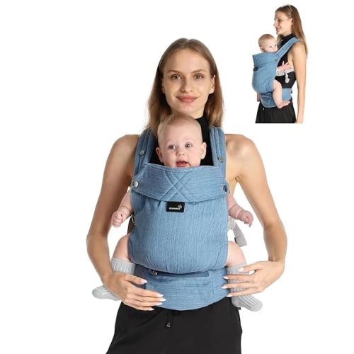 GROWNSY Baby Carrier Newborn to Toddler with Head Support, Denim Blue