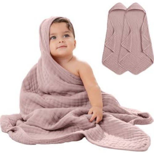 Hooded Baby Towels - 6 Layers, Pack of 2