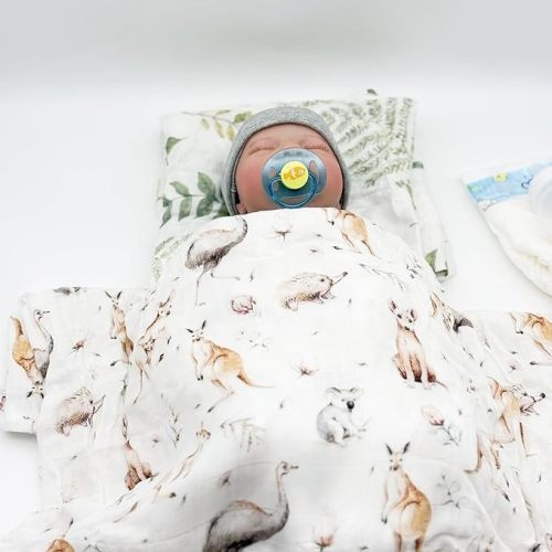 Muslin Swaddle Blanket, Muslin Swaddle Blankets for Boys and Girls, Baby Receiving Swaddles, Unisex Receiving Blanket Newborn Gifts (Animal Print)