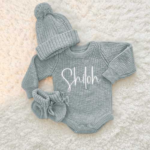 Custom Baby Coming Home Outfit, Newborn Name Onesie, Cotton Knit Baby Bodysuit, Personalized Baby Romper, New Baby Gift