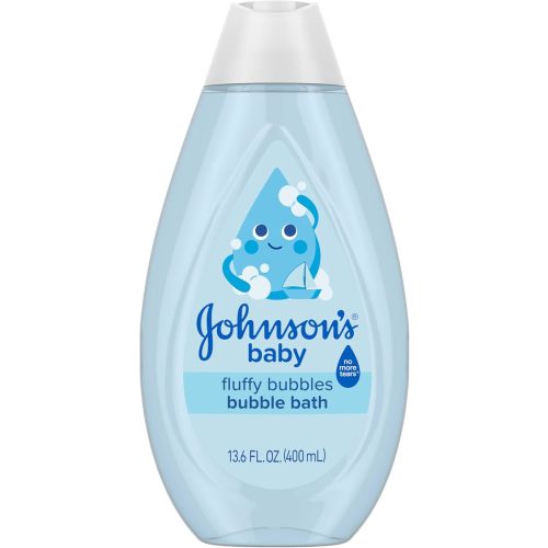Johnson's Baby Fluffy Bubbles Bubble Bath, No More Tears, Gently Cleanses Delicate Skin Without Feeling Dry, Hypoallergenic, No Added Parabens, Sulfates & Dyes, Baby Essentials, 13.6 fl. oz