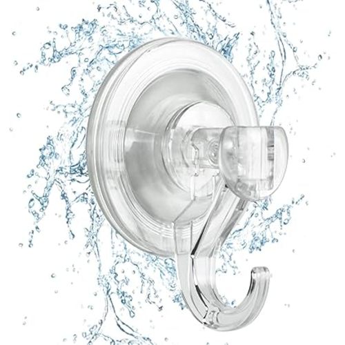 CozyBlue Suction Cup Hooks Heavy Duty - 2 Pack Waterproof Reusable Shower Hooks - Removable for Window, Glass Door, Hangers, Kitchen Tiles, Bathroom Shower Wall…