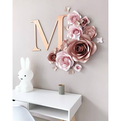Paper Flowers Wall Decor - Blush Nursery Wall Decor - Paper Flowers Set - Paper Flower Decor - Nursery Paper Flower - Nursery Wall Decor