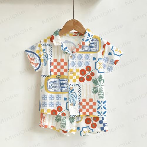 Baby Toddler Food Print Shirt and Shorts 2-piece Set