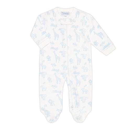 Blue Safari Zipper Footie | The Little Lane Shop