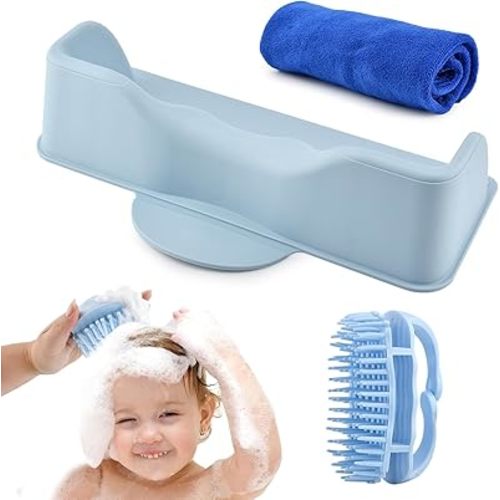 Hair Washing Station for Kids, Silicone Hair Washing Basin for Sink or Bathtub,for Kids, Toddlers, Children, Teens, Neck Support Make Wash Day Much Easier