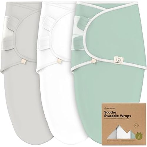 KeaBabies 3-Pack Organic Baby Swaddles for Newborns, Infant, Sage, 0-3M
