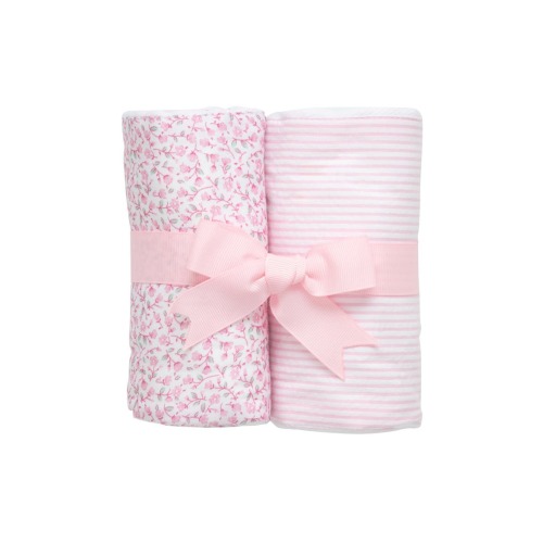 Floral Set of Two Burp Cloths, One Size