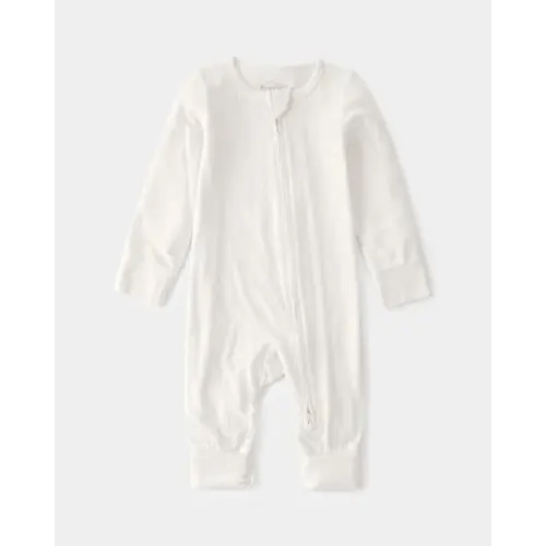 Baby 2-Way Zip PurelySoft Sleep & Play Pajama - Cream | Carter's