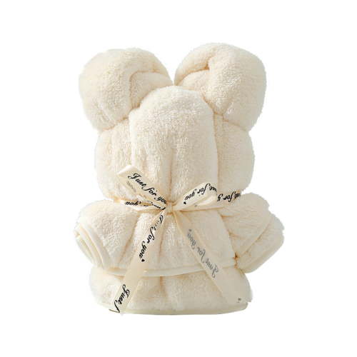 Clearance! Under $5 Bath Towel Baby Gift Bear Shape Packed Coral Velvet Gift Pineapple Plaid Towel Gift Bear Towel