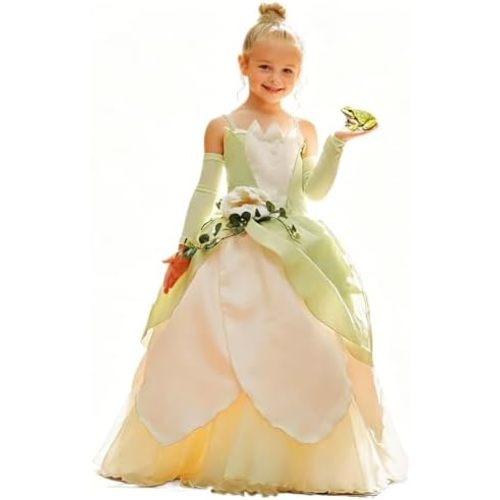 Princess Costume for Girls Fancy Fairy Halloween Party Dress Up Toddler Baby Tale Role Play Green Dress
