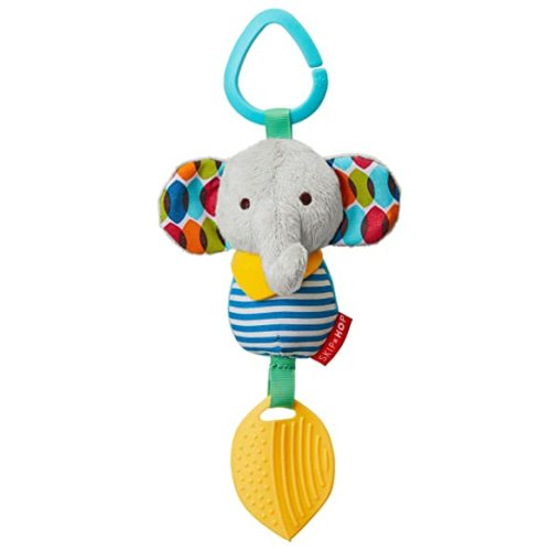 Skip Hop Bandana Buddies Baby Activity Chime & Teether Stroller Toy, Elephant, 3x2.5x7 Inch (Pack of 1)