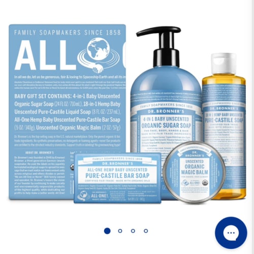 Baby Unscented Body Care Gift Set | Organic | Dr. Bronner's