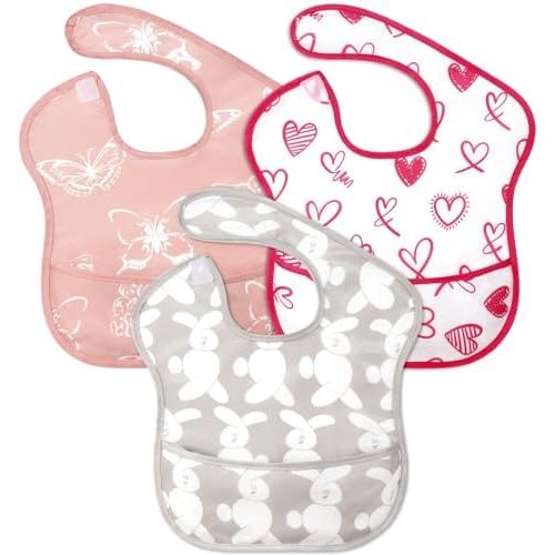 Accmor Baby Bibs, Waterproof Baby Toddler Bibs, Apron Smock Bib for Baby Boys Girls, Essential Must Have for Eating, Feeding