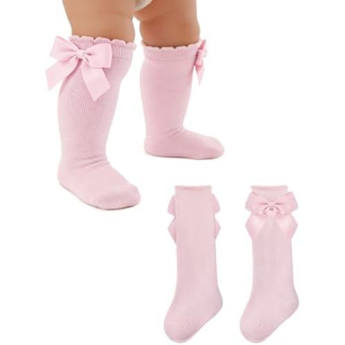 American Trends Baby Knee High Socks Long Infant Toddler Socks for Baby Girls Bow Stocking