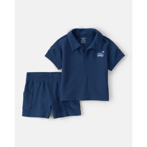 Baby Boy 2-Piece Car Top & Short Set - Blue | Carter's