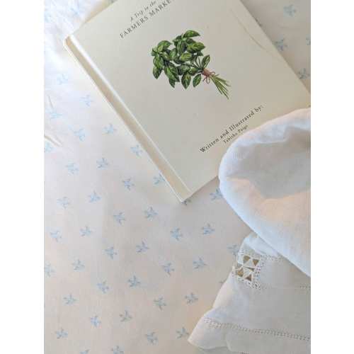 Blue Bird Baby Crib Sheet: Vintage Floral Nursery Bedding