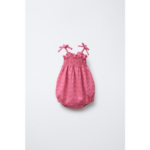 EMBROIDERED FLORAL BODYSUIT - Pink | ZARA United States