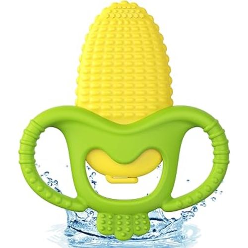 akolik Baby Teething Toys, Baby Frozen Teething Relief, BPA Free Infant Chew Toys Newborn Accessories, Cold Freezer Teethers for Babies 0-3-6-9-12 Months Old Boys Girls(Corn B)