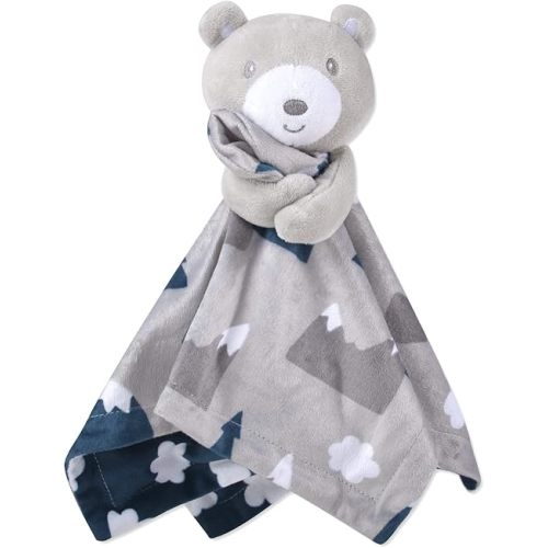 Minky Animal Snuggler Lovey Blanket for Kids, Babies, Boys, Girls, Gender Neutral Security Blanket with Stuffed Animal (Beloved Snowcap Bear)
