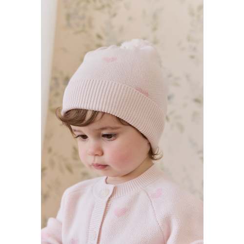 Kate Hat-Kate Heart Jacquard Cotton Candy - 0-2yr