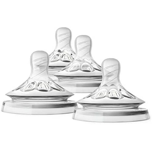 Philips Avent Natural Baby Bottle First Flow Nipple, 4pk, SCF657/43