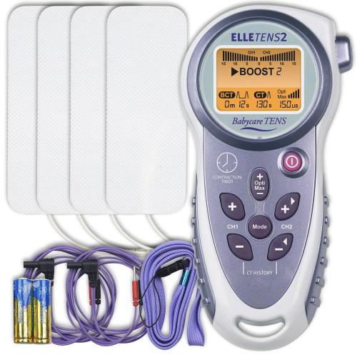 Elle TENS 2 with Contraction Timer & Opti-Max Technology - Dual Channel Maternity TENS for Labour Pain Relief - Includes Electrode & Batteries | Buy Now with Express International Delivery | GoSupps.com