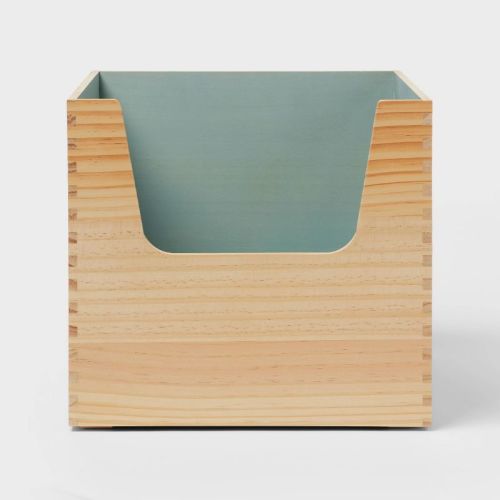 Large Crate Kids' Toy Storage Bin - Pillowfort™: Stackable Wood Decorative Rectangle, Multicolored, 1430 Volume