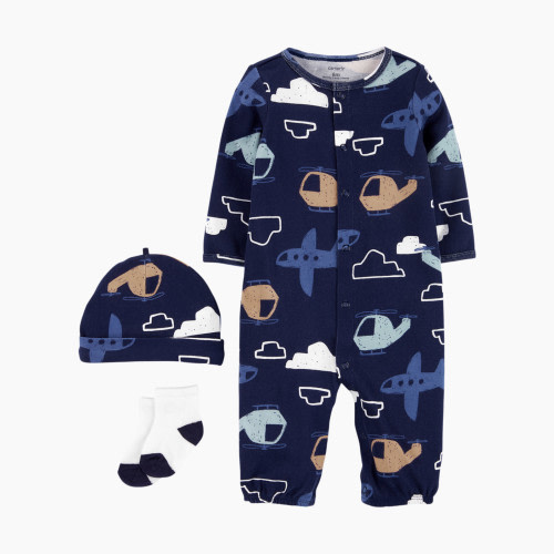 Carter's Take Me Home Converter Gown 3 Piece Set - Navy, 3M