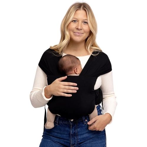 WildBird - Aerial Buckle Wrap - 0-6 Months - Large (L-4XL) Raven - Newborn Baby Carrier - Front Carry - Soft Fabric, Straps, Head Support, Padded Waist Belt - Baby Essentials - New Mom Gifts