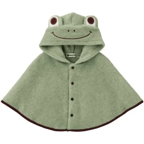 Frog Hood Carseat Poncho for Kids - Fleece Hooded Wool Cape Coats for Toddlers