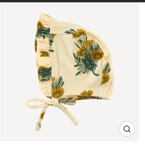 small ruffle bonnet | calendula | organic cotton interlock – kate quinn