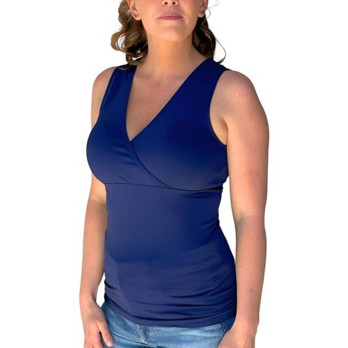 Simple Nursing Tank - Seamless Maternity Nursing Tanks with Pull-Aside Access - Pregnancy to Postpartum