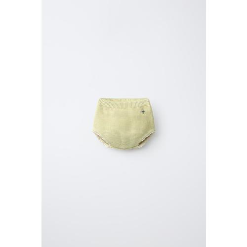 EMBROIDERED FLORAL LACE TRIM KNIT PANTIES - Light green | ZARA United States